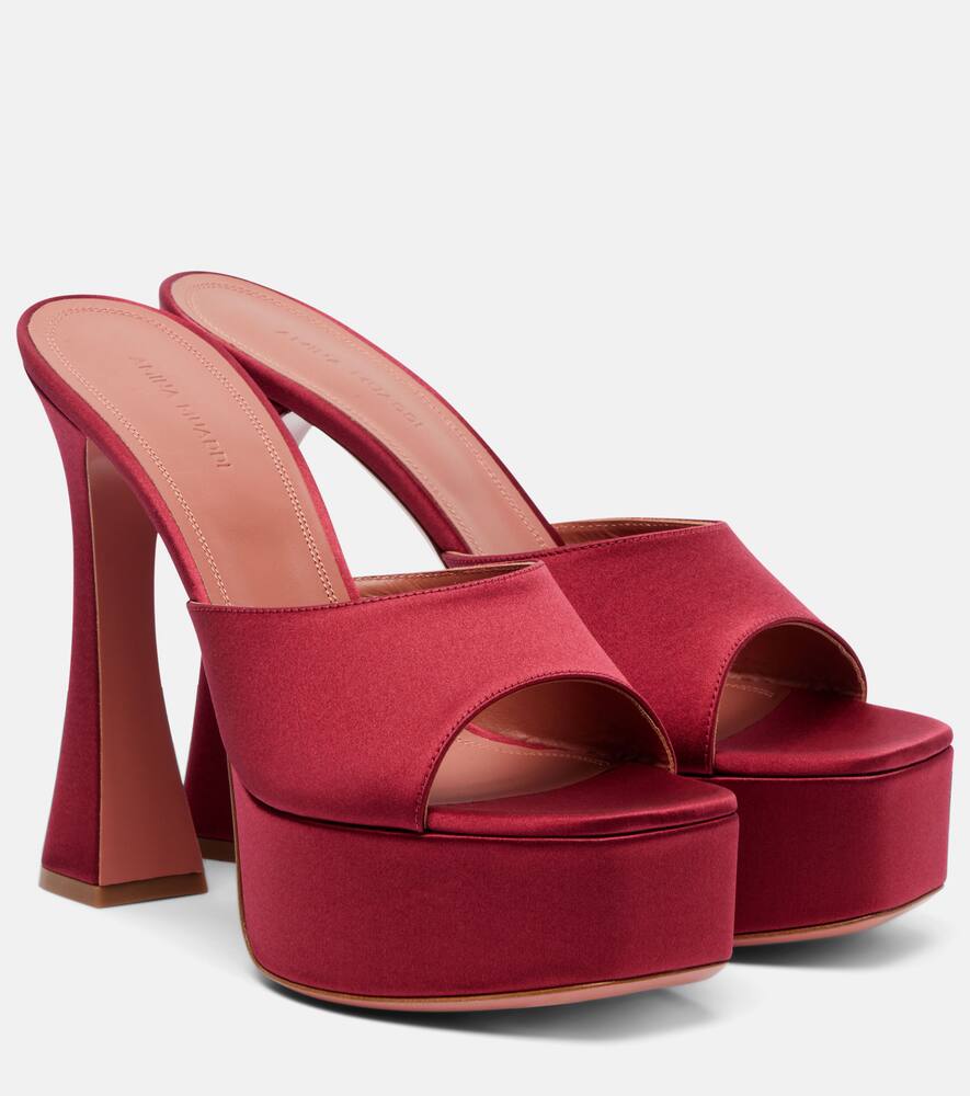 Dalida 140 атласные мюлены на платформе Amina Muaddi, Berry