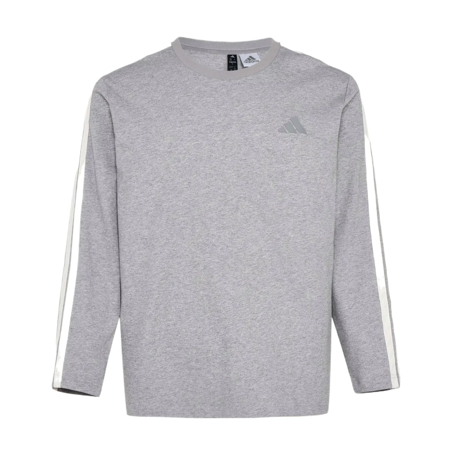 Adidas Футболка мужская M, хизер-серый, круглый вырез