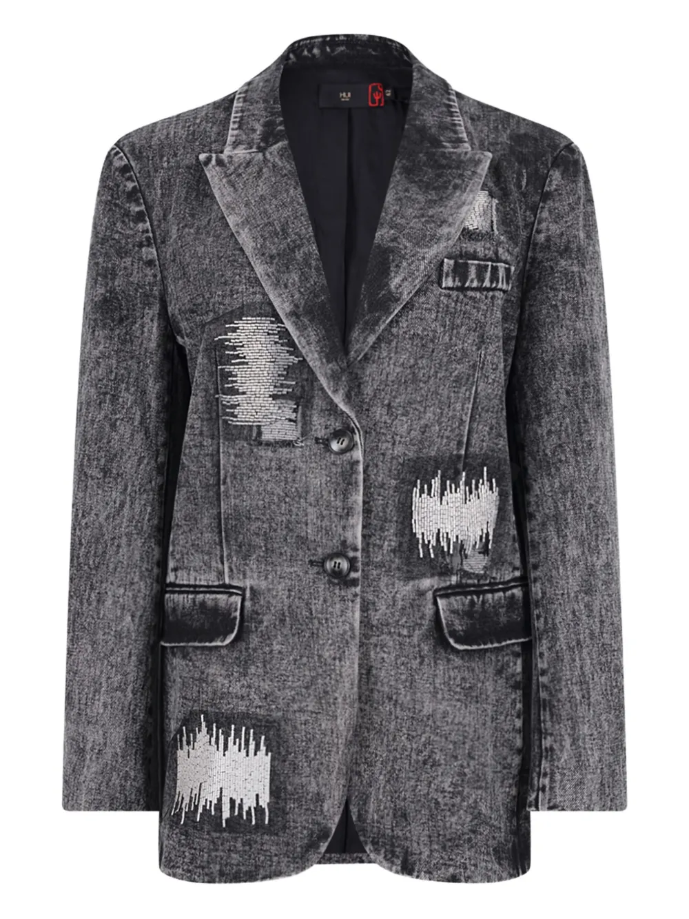 

Пиджак из хлопка с лацканами с выемкой Hui Milano, серый
