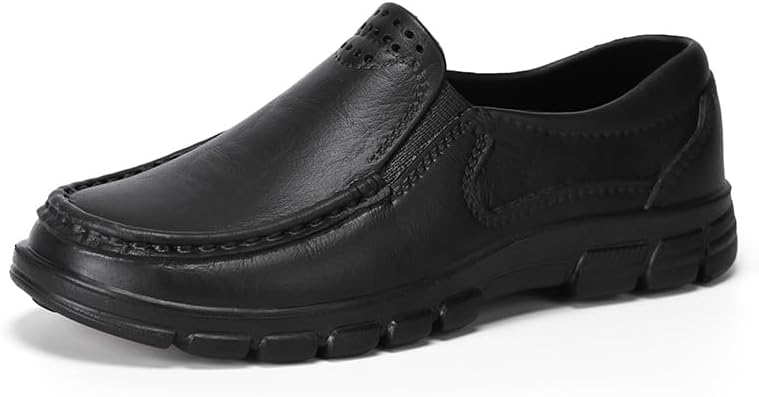 

Мужские противоскользящие туфли, водонепроницаемые туфли для повара для обслуживания еды, кухня, ресторан, легкие повседневные кожаные кроссовки для ходьбы, полностью черные Ytatsp