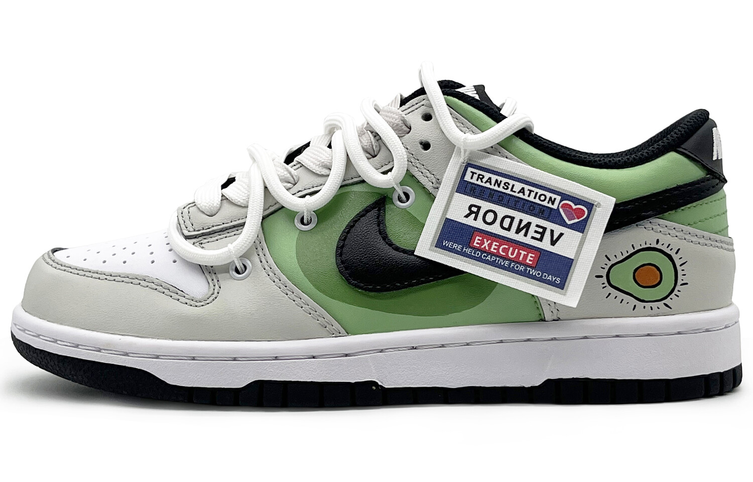 

Кроссовки Nike Dunk Skateboarding Shoes Unisex Low-top White, Gray, Green, белый