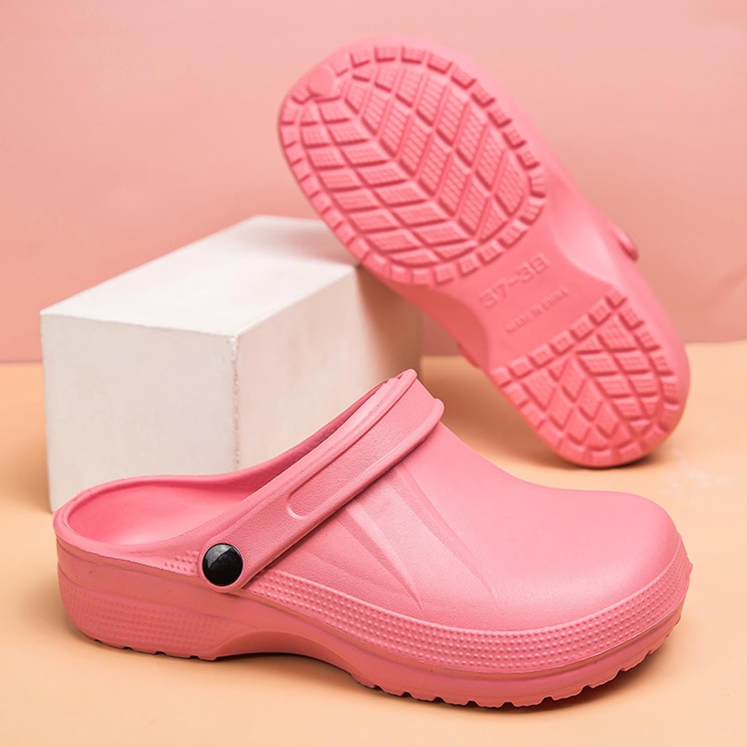 Сабо Meidiastra Unisex EVA: женские водонепроницаемые, легко моющиеся садовые туфли, мужские нескользящие пляжные сандалии, повседневная обувь без шнурков, розовый — фото 4