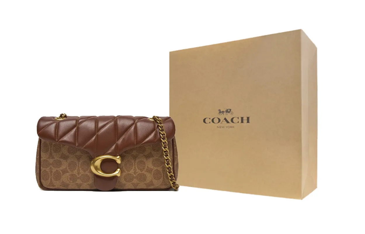 

COACH Кожаная сумка через плечо Tabby, коричневая женская средняя