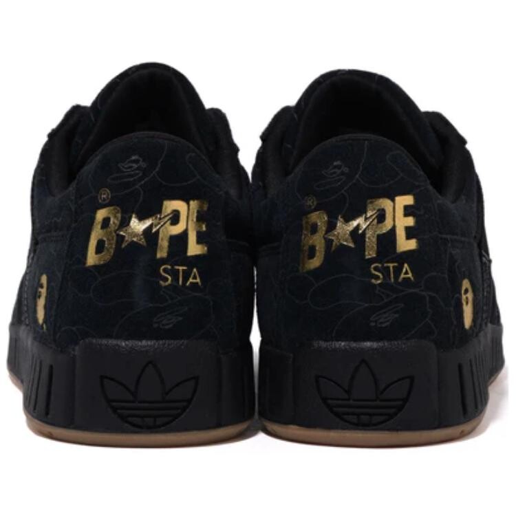Кроссовки Bape Black X adidas originals NRTN Skateboarding Shoes Men Low-top Black, черный — фото 4