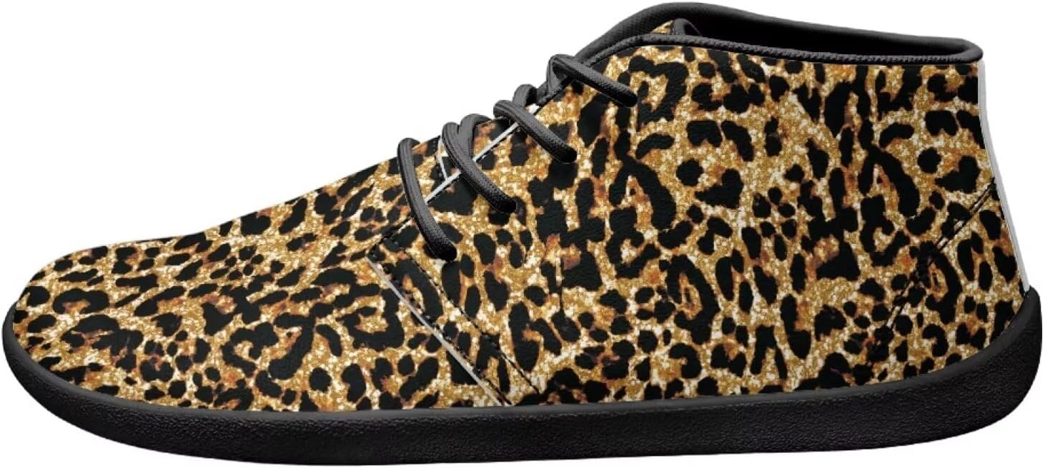 

Мужские кроссовки с широким носком, повседневные минималистичные дышащие ходовые кроссовки с подошвой с нулевым перепадом Pointodoor, Leopard-print