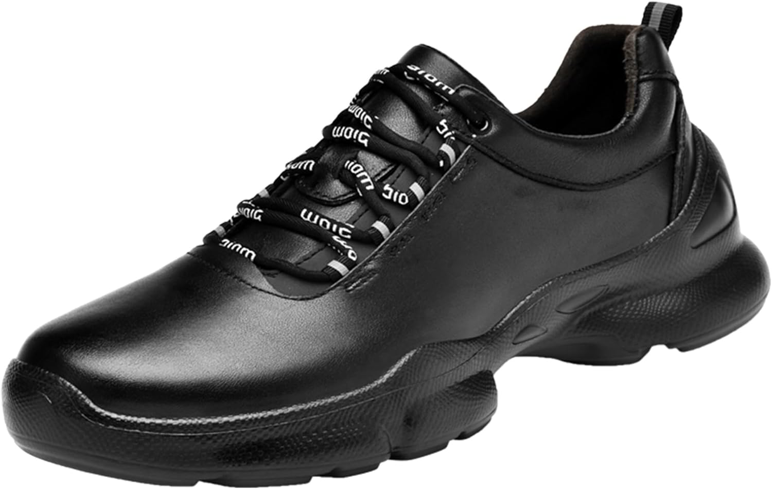 

Мужские кроссовки из кожи, повседневные прогулочные туфли, настоящая кожа, противоскользящие, износостойкие, модные кроссовки Laximu, черный