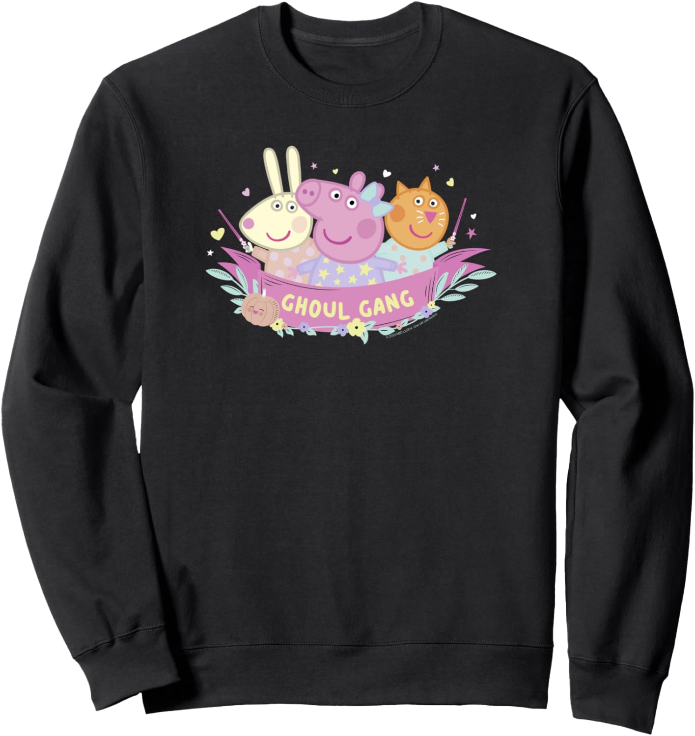 

Толстовка с изображением Свинки Пеппы на Хэллоуин: группа привидений, друзей и группового фото Peppa Pig, черный