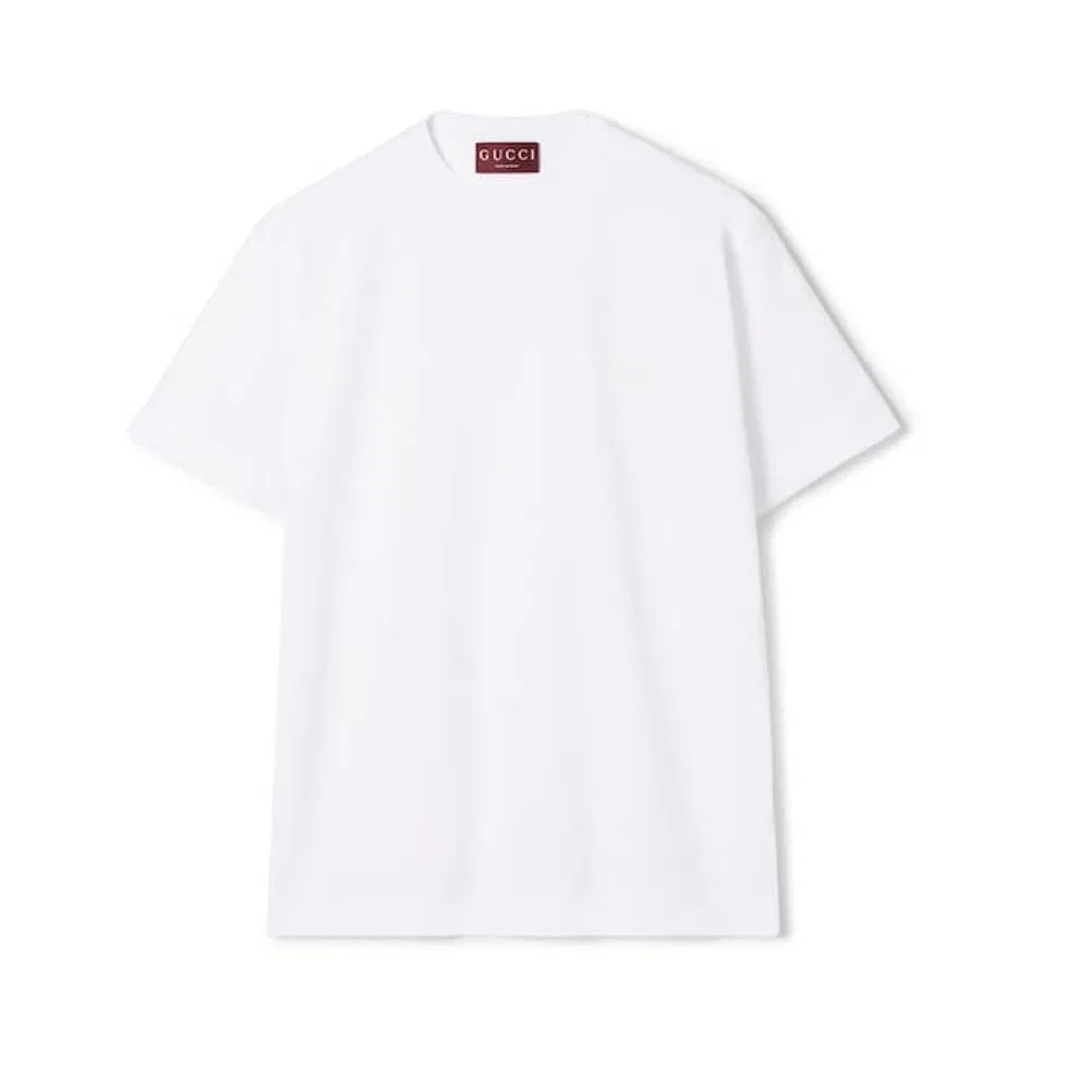 Футболка GUCCI унисекс классическая, прямой крой, ecru
