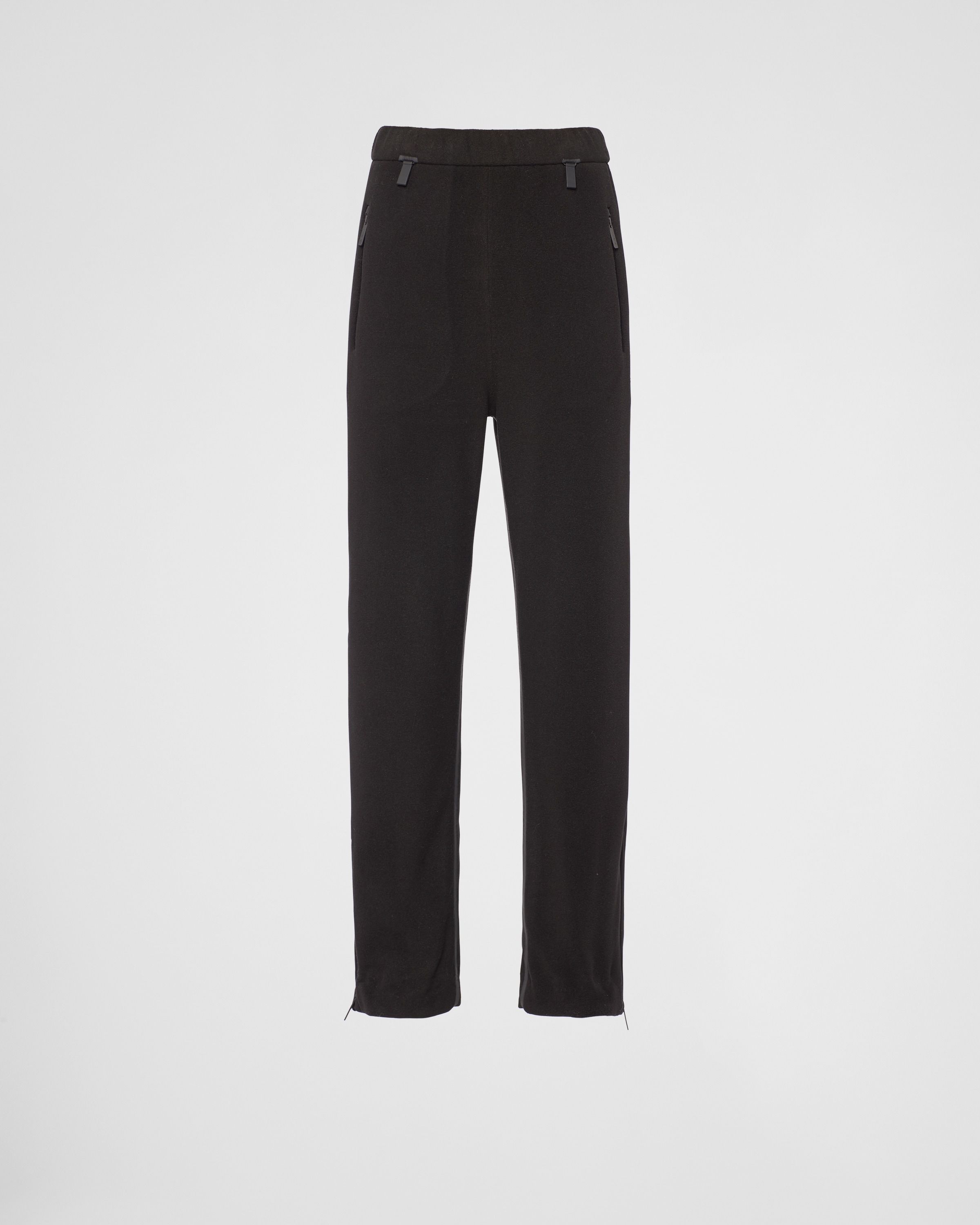 

Брюки-джоггеры из переработанного технического флиса Prada, черный