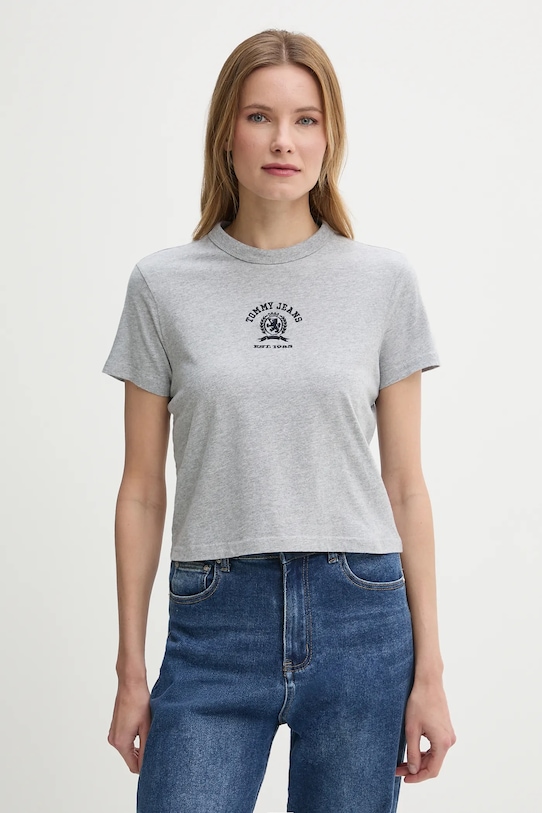 

Хлопковая футболка Tommy Jeans, серый