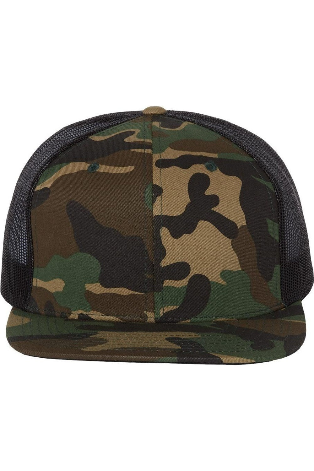 

Кепка дальнобойщика Richardson Wool Blend Flat Bill, цвет green camo/ black