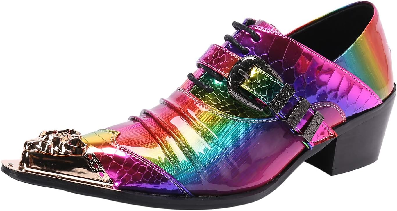 

Мужские оксфорды Santimon, повседневные вечерние туфли-токседо, натуральная кожа, Rainbow