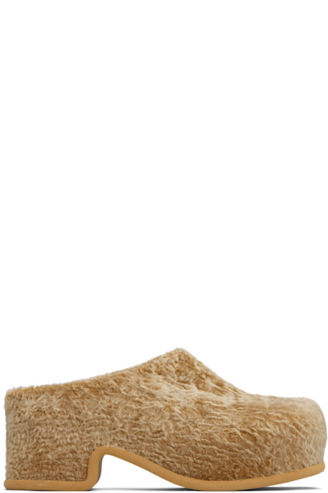 

Бежевые овчинные туфли-лоферы Dries Van Noten