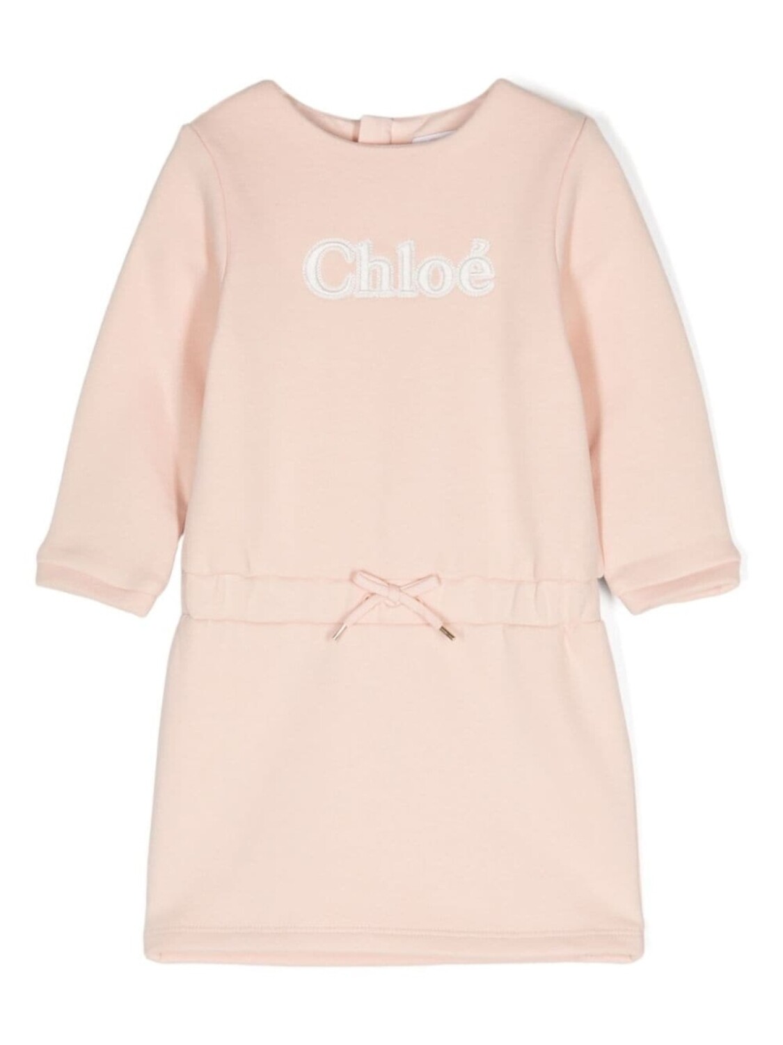 

Chloé Kids платье-толстовка с вышитым логотипом, розовый