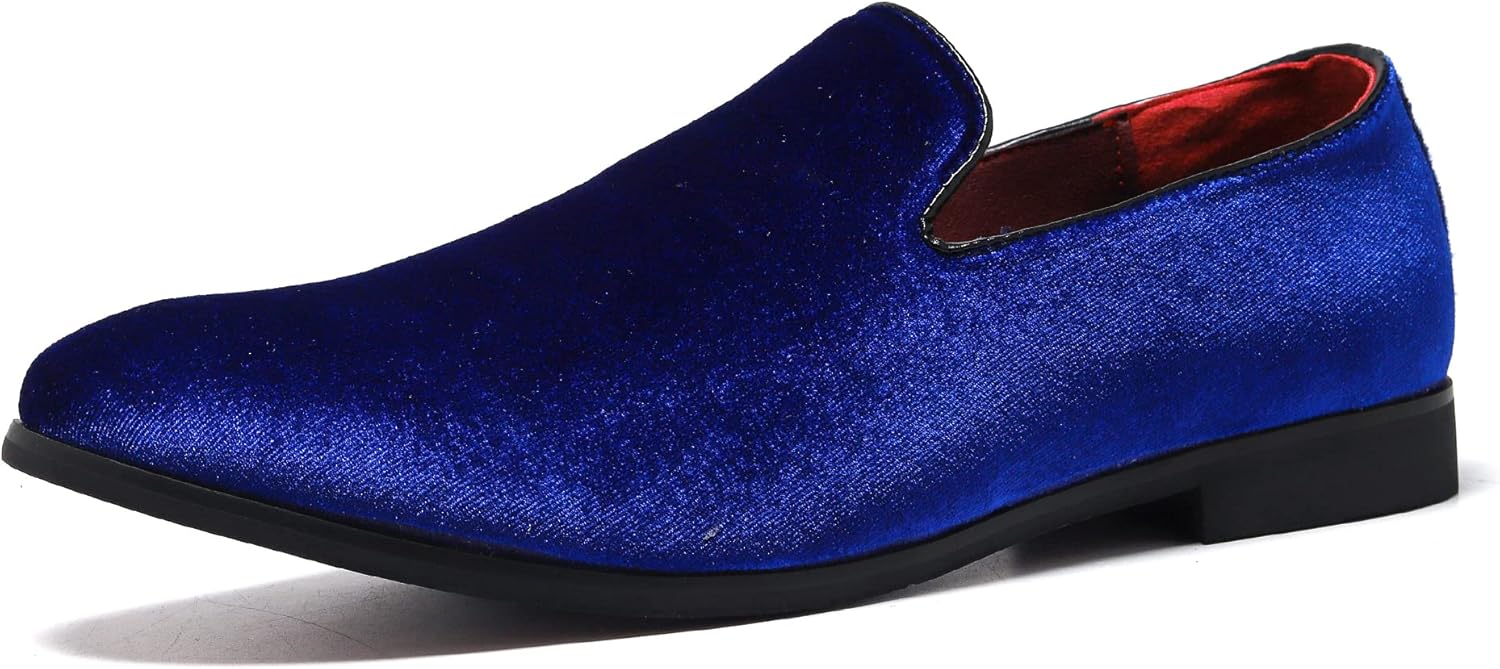 

Мужские роскошные бархатные лоферы с отделкой под пенни FLQL, обувь для вечеринок и танцев, замшевые свадебные туфли, размеры 7-13, синий