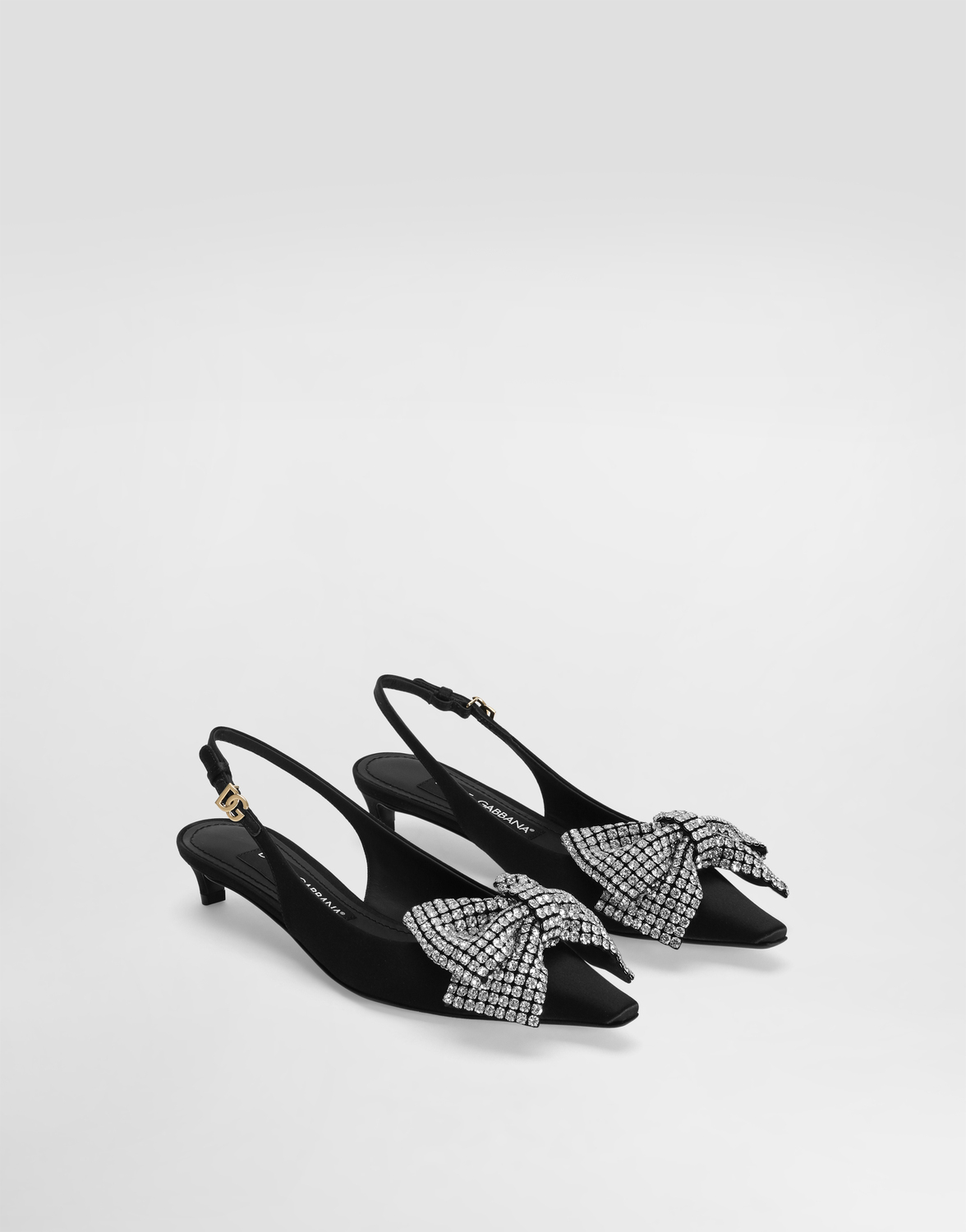 Атласные туфли с открытой пяткой, украшенные стразами Dolce & Gabbana, мультиколор — фото 2