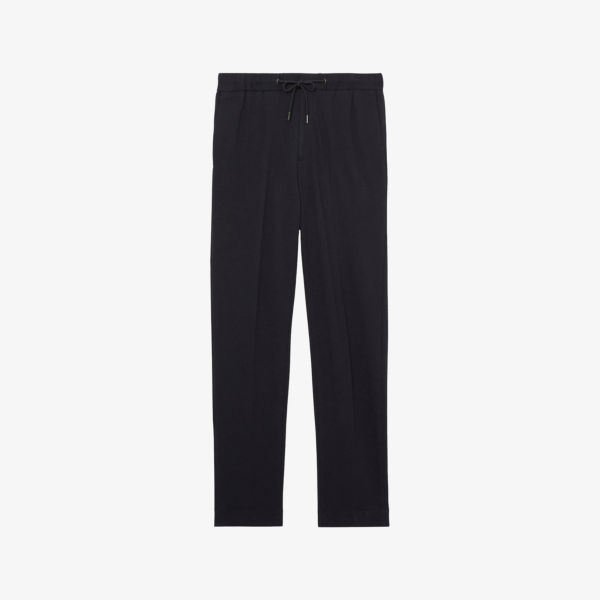 

Брюки Gerrard прямого кроя slim-fit из эластичного джерси Reiss, синий