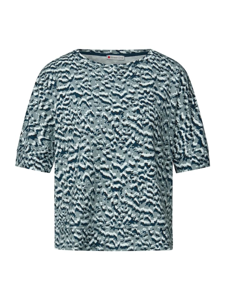 

Рубашка с узором летучая мышь синего цвета Street One