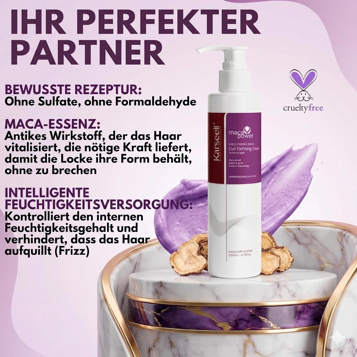 Набор для укладки кудрявых волос Karseell MACA CARE SYSTEM: крем 200 мл + сыворотка с аргановым маслом 50 мл Karseell Maca Care System — фото 3