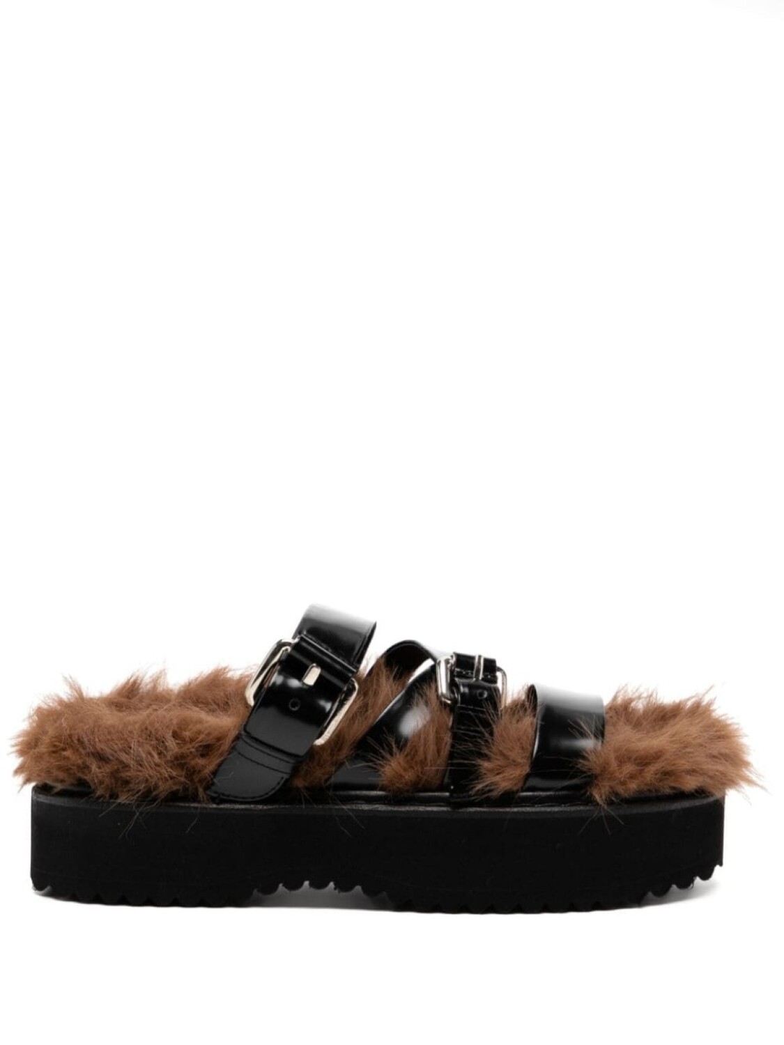 

Simone Rocha пушистые сандалии на платформе, коричневый