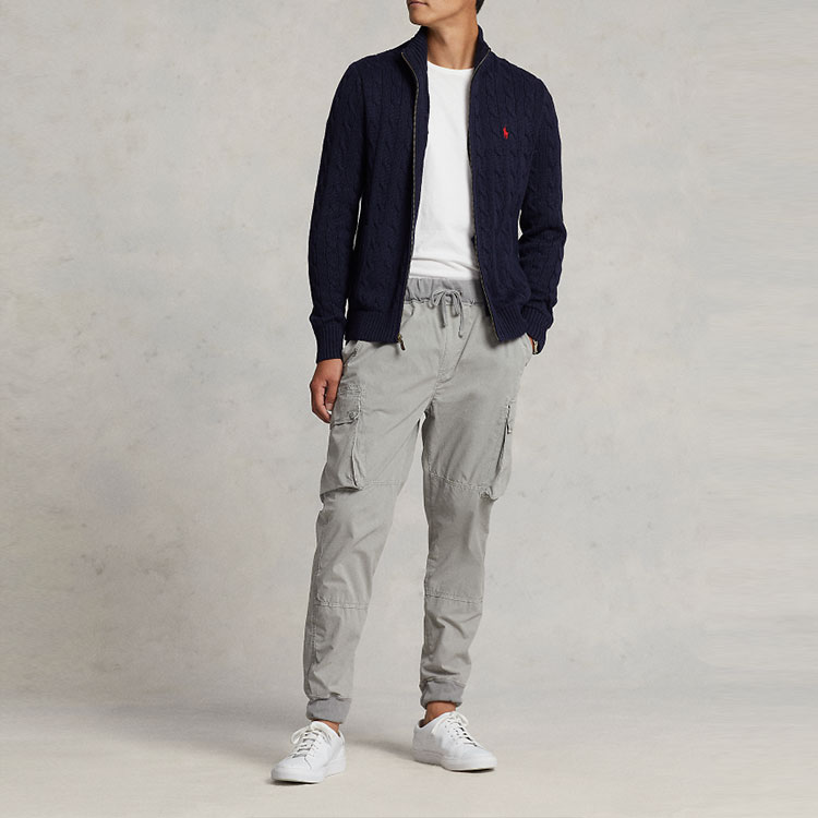 Джемпер Polo Ralph Lauren Cable-Knit Cotton Full-Zip, темно-синий — фото 2