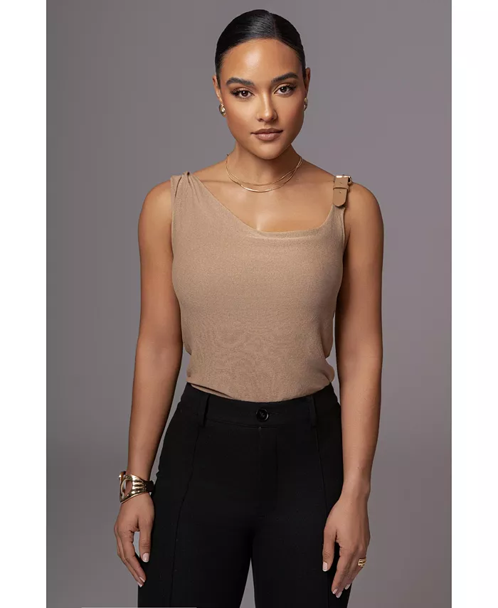

Женский топ Shanti с декоративной пряжкой JLUXLABEL, коричневый/бежевый