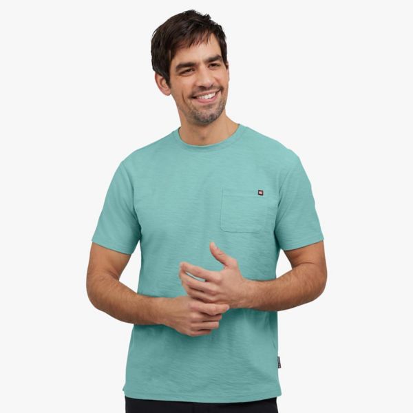 

Мужская футболка с коротким рукавом и карманом Quiksilver, цвет jade grey