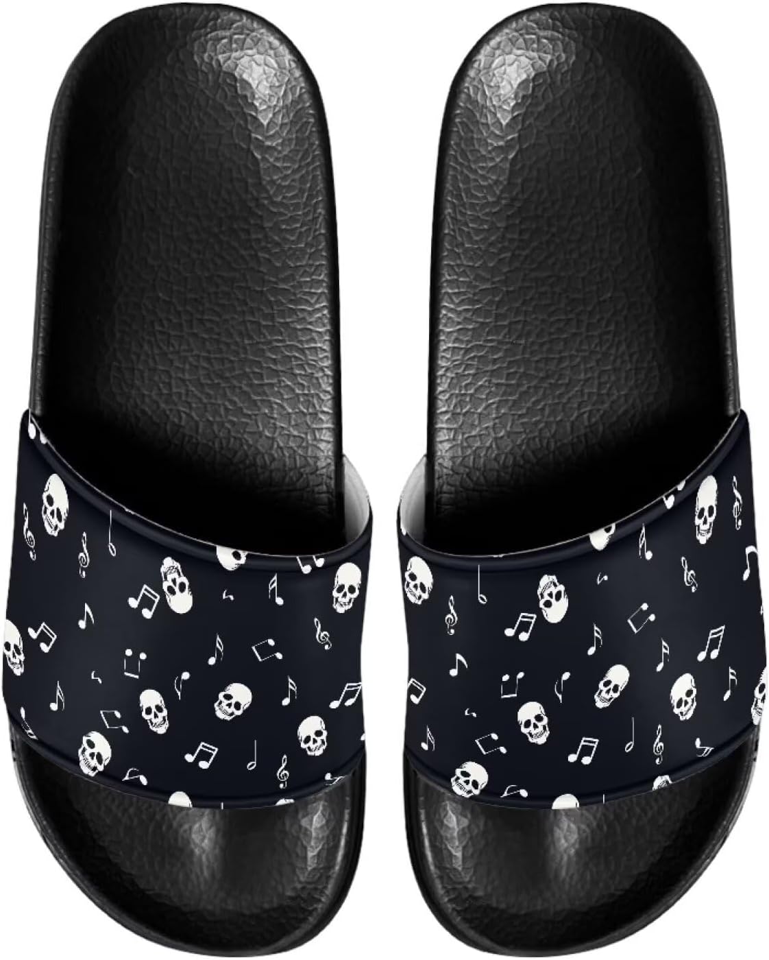 

Мужские шлепанцы Gogavesne - легкие, нескользящие, с открытым носком, быстросохнущие, подходят для ванной, плавания, пляжа и прогулок, Music Skull