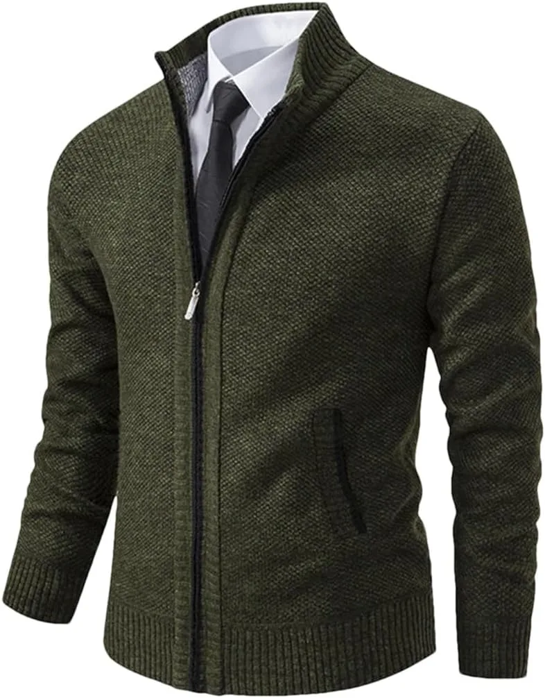 

Мужской кардиган Slim Fit вязаный свитер с длинными рукавами и молнией