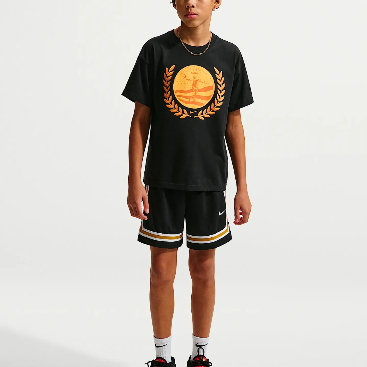 Футболка для детей Crew Neck Moderate Nike, черный — фото 2