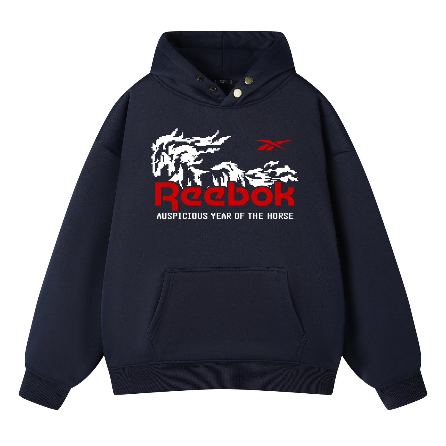 

Толстовка Unisex Hooded Moderate Heavyweight Reebok, темно-синий[thickened and fleece-lined heavyweight]