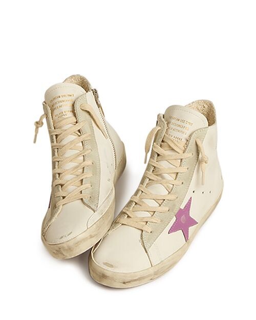 Женские высокие кеды Francy Golden Goose, цвет Tan/Beige — фото 2