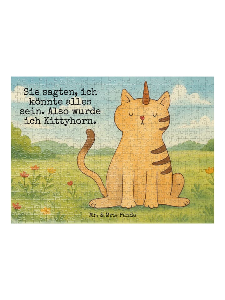

Mr. & Mrs. Panda Дизайн пазла «Единорог и кошка» с надписью, выполненной белым цветом