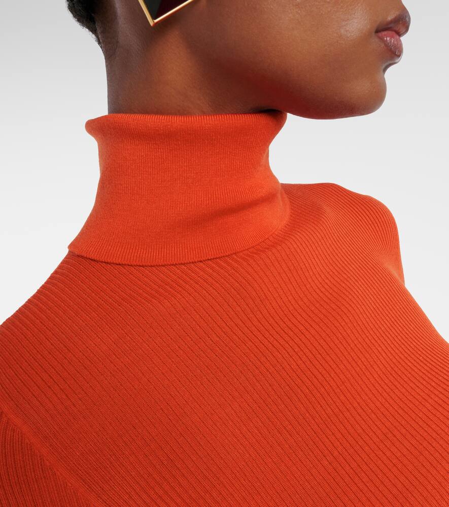 Шерстяной свитер с кашемиром и шёлком Saint Laurent, Orange — фото 4