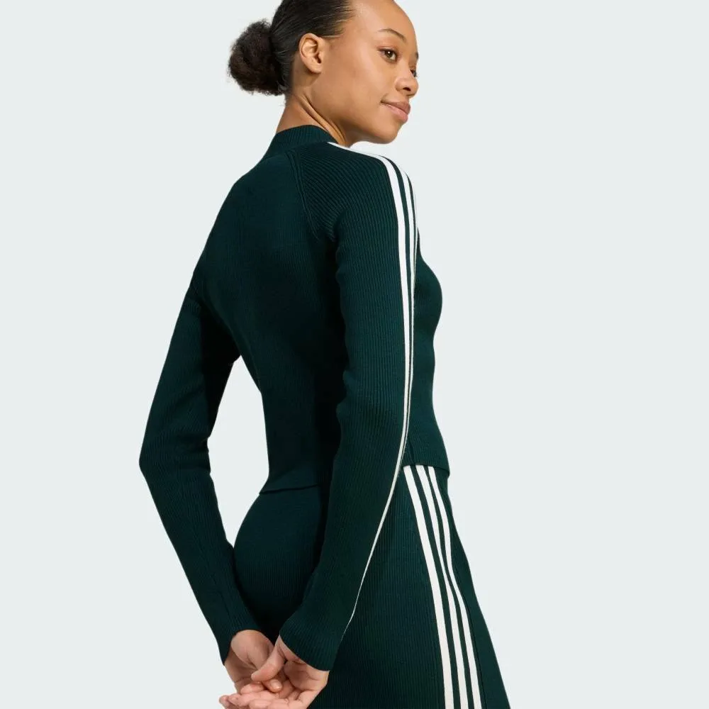 Спортивная футболка Adidas Adicolor Three Stripes Slim Knit, цвет Green — фото 4