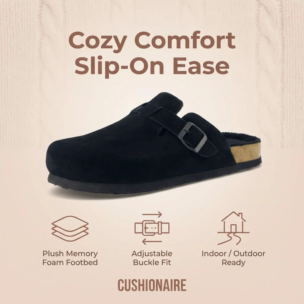 

Мужские сабо CUSHIONAIRE Haze Cozy - повседневная обувь с мягкой стелькой для комфортной носки дома и на улице, черный