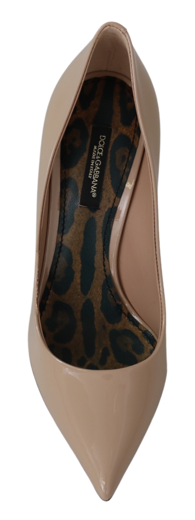 Туфли-лодочки из бежевой лакированной кожи на шпильке Dolce & Gabbana, Beige — фото 4