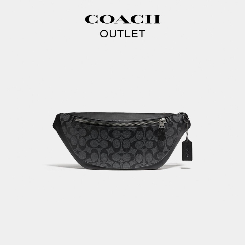 

Мужская классическая поясная сумка с логотипом COACH WARREN, бронзовая фурнитура/черный