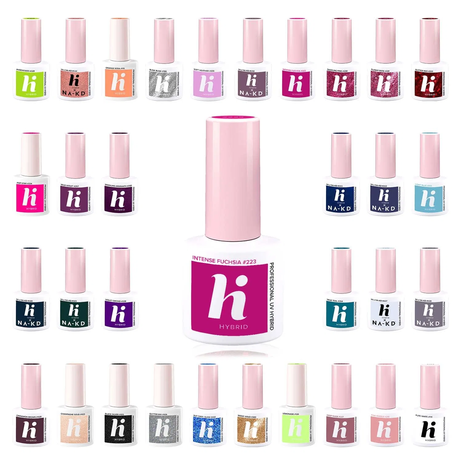 Гибридный лак Hi Hybrid Intense Fuchsia 223, 5 мл Hi Hybrid