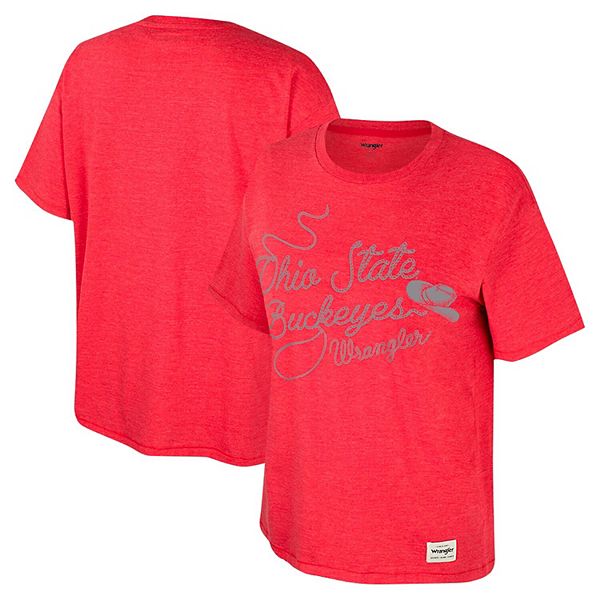 

Женская футболка оверсайз Ohio State Buckeyes в алом цвете Colosseum X Wrangler