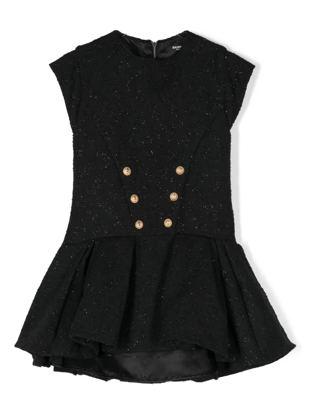 

Жаккардовое платье Balmain Kids, черный