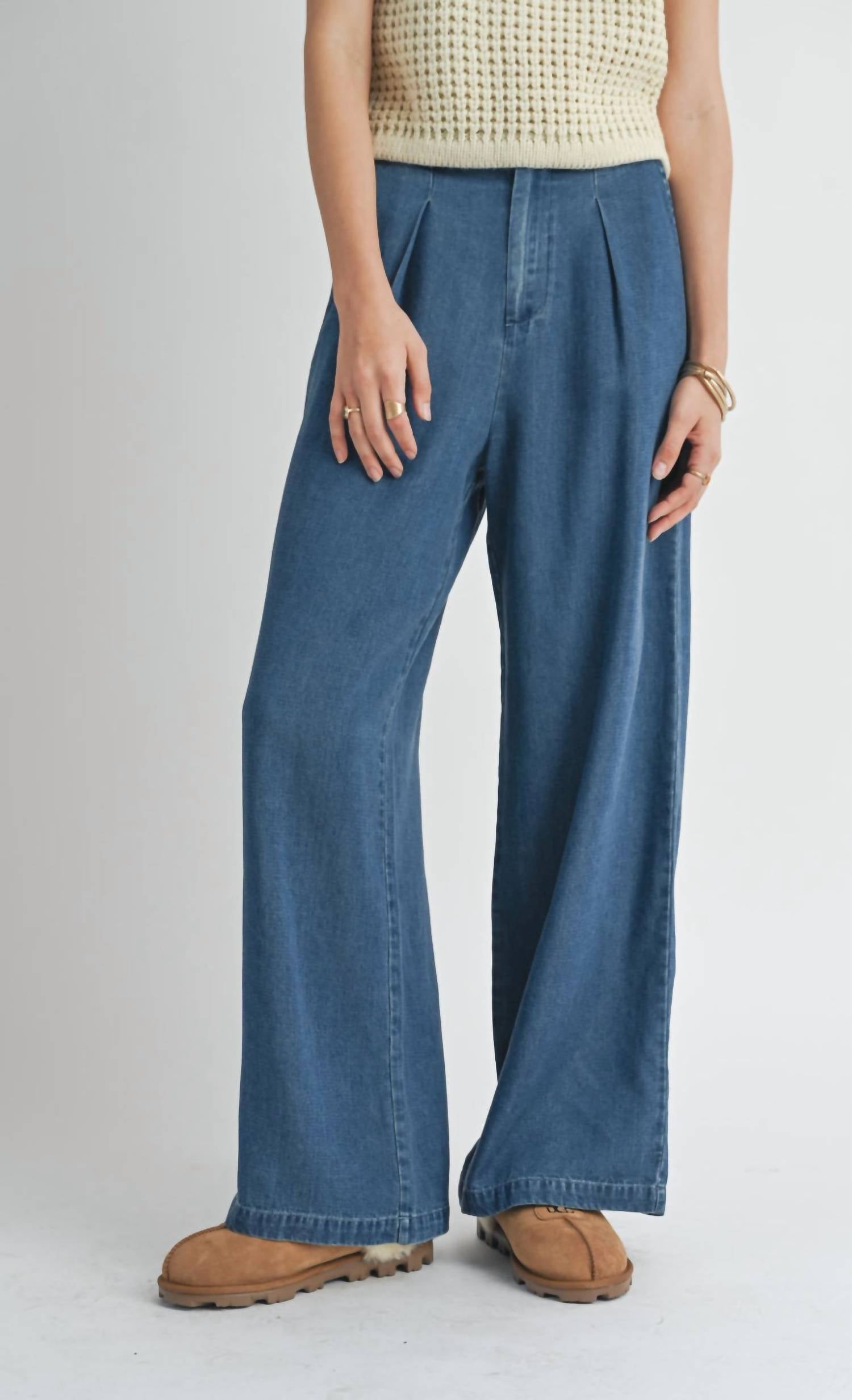 

Архивы Широкие брюки из темного шамбре Sadie & Sage, цвет dark chambray