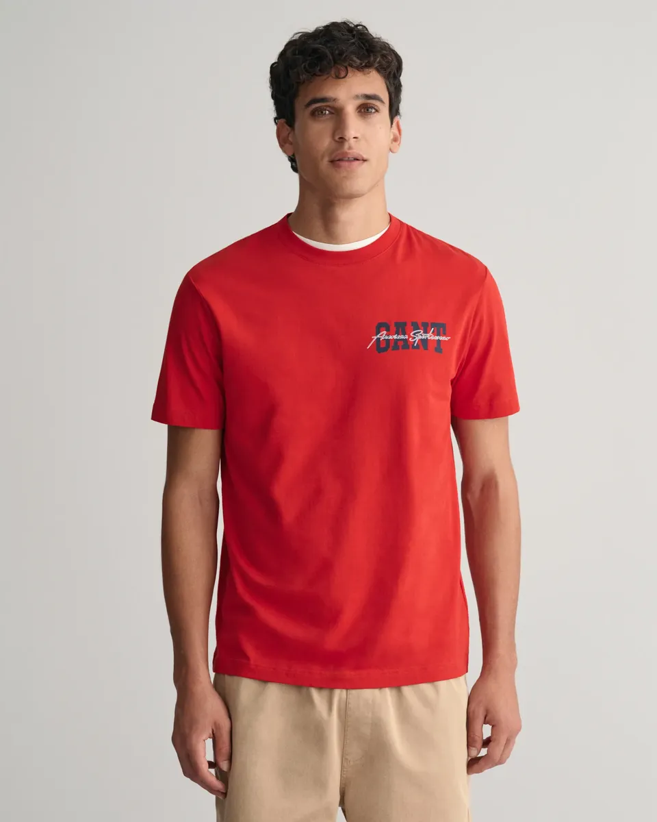 

Футболка Gant "GANT Arch Script Graphic T-Shirt", разноцветный принт, красный