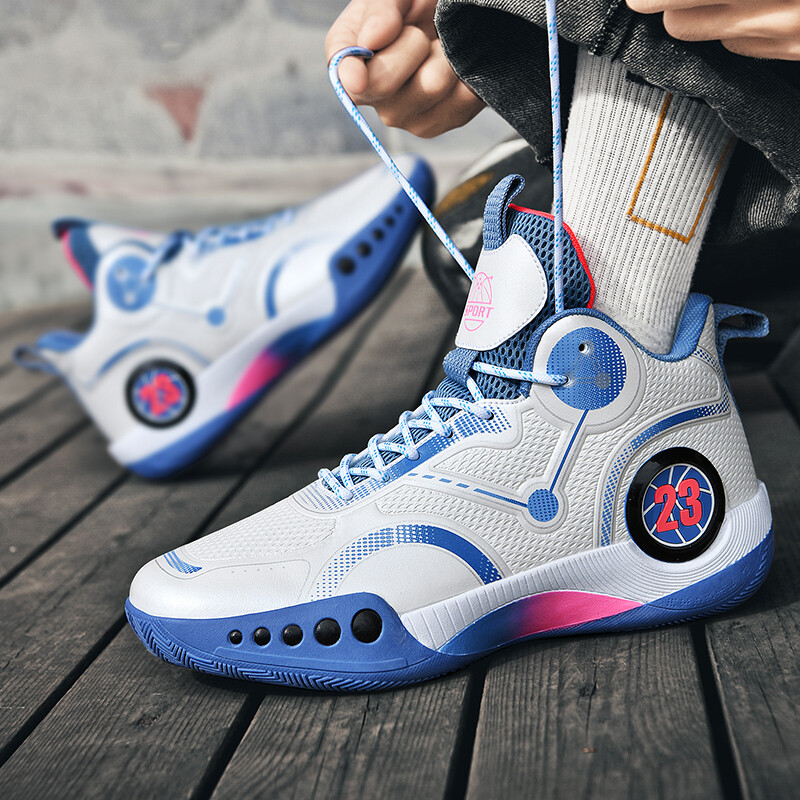 Детские баскетбольные кроссовки GS Low-top Saint Waters Three Point Waters, белый/синий — фото 2