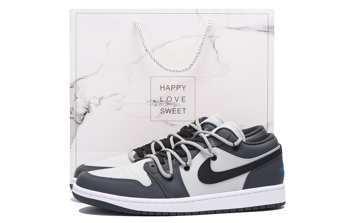 

Кроссовки Air Jordan 1 Vintage Basketball Shoes Unisex Low-top Dark Gray, черный
