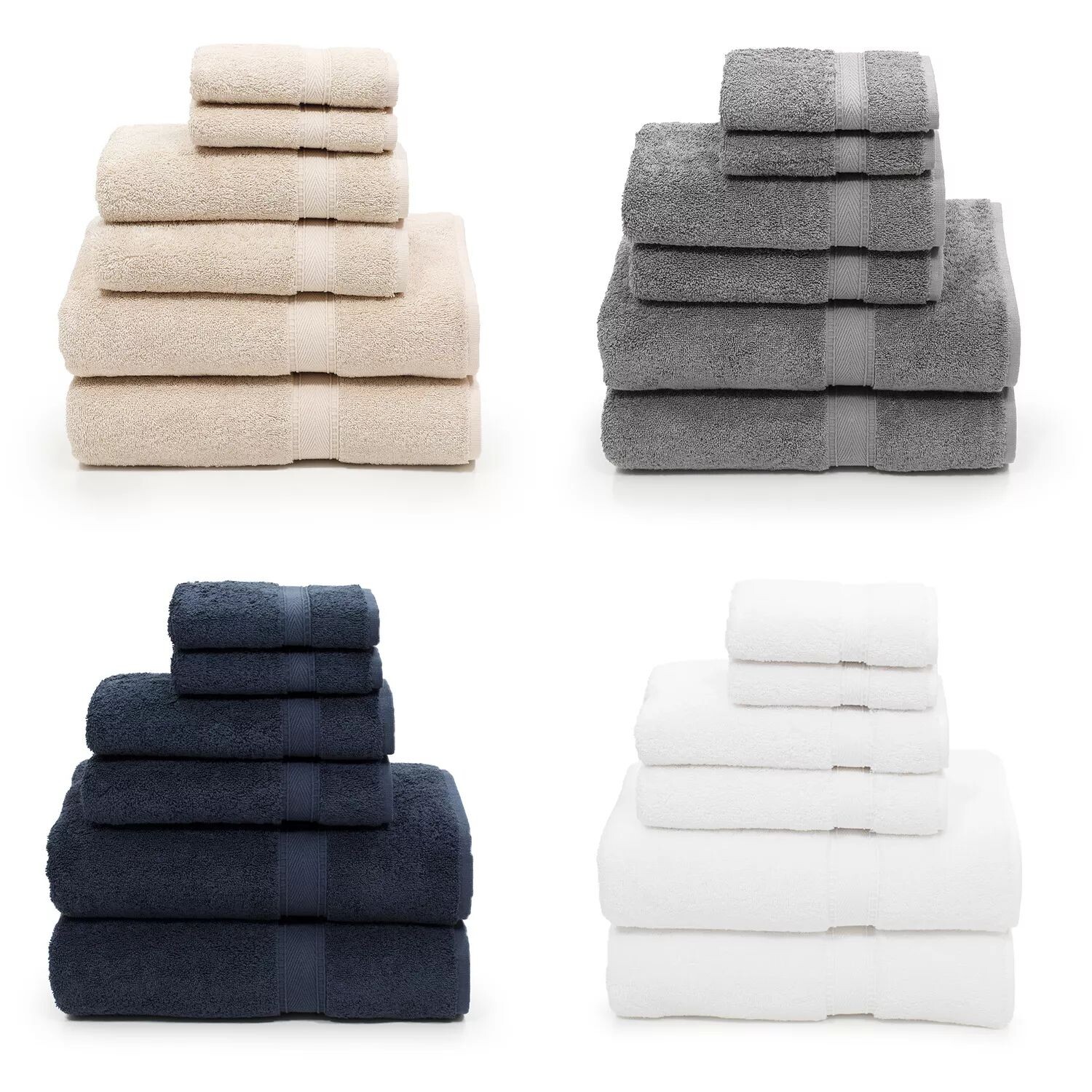 

Linum Home Textiles Набор махровых полотенец Sinemis из турецкого хлопка, 6 предметов, темно-белый