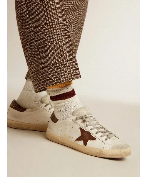 Носки Golden Goose с эффектом поношенности, белые с полосками, 1 пара — фото 3