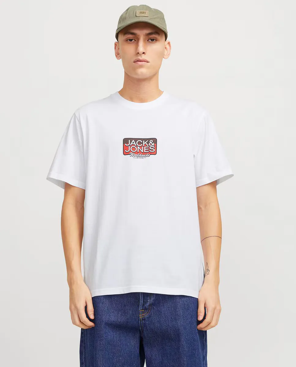 

Мужская футболка с короткими рукавами и логотипом спереди Jack & Jones, белый