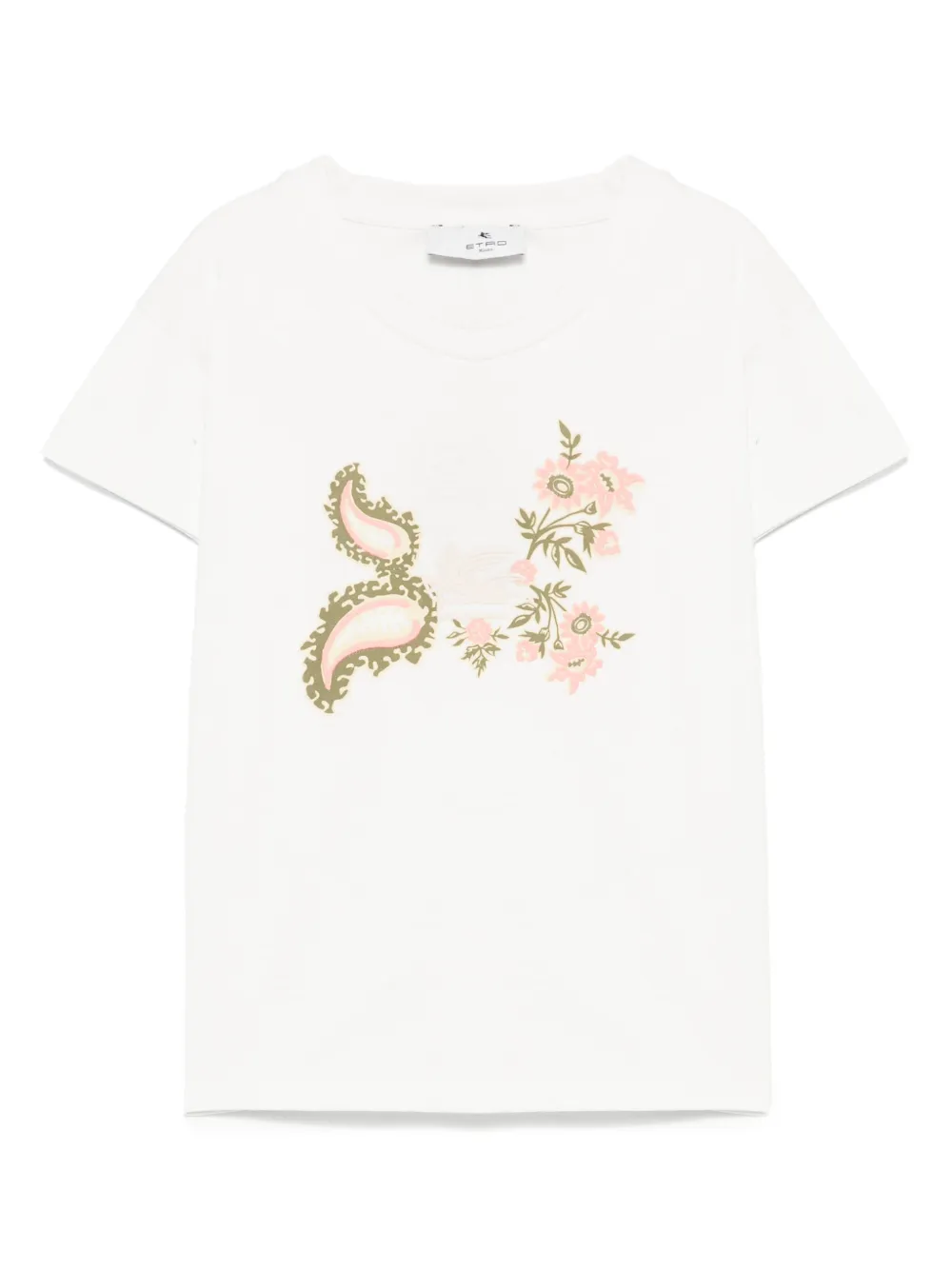 

Футболка с цветочной вышивкой ETRO KIDS, белый