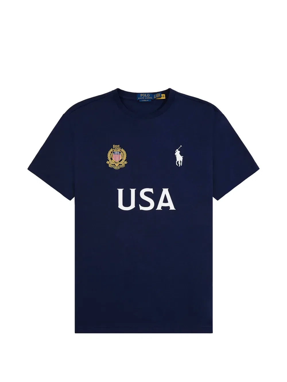 Хлопковая футболка с логотипом Polo Ralph Lauren, синий